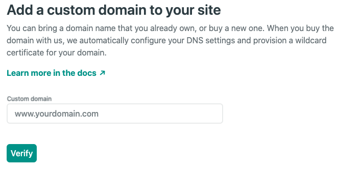 Add your domain name